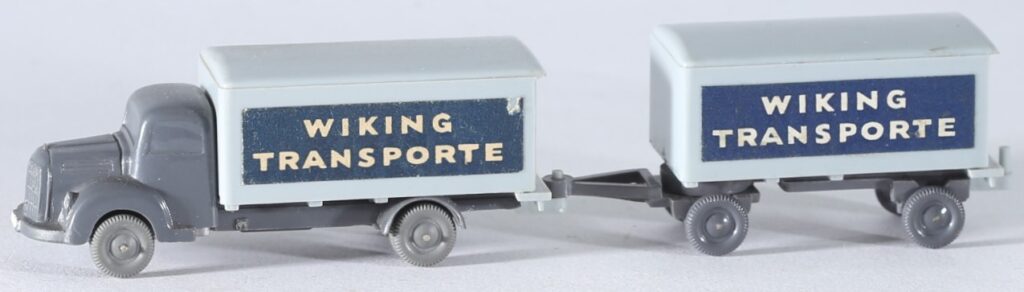 Vintage WIKING (WM) plastic scale 1/90 Mercedes 3500 truck & trailer "Wiking Transporte" #54 - 54a