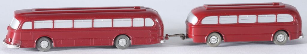 Vintage WIKING (WM) plastic scale 1/90 Mercedes Pullman bus + trailer #70 - 70a