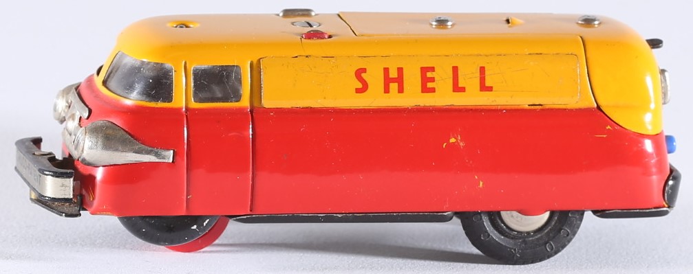 Vintage SCHUCO Varianto Elektro tinplate tank car "SHELL" #3116