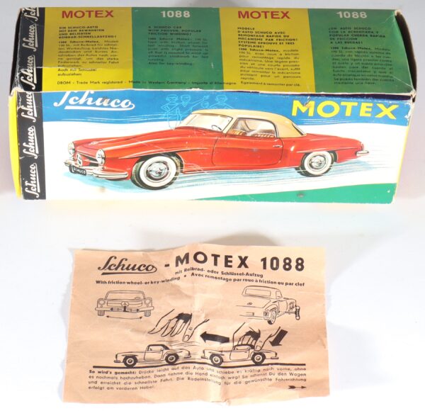 schuco-germany-tinplate-blech-motex-car-auto-mercedes-190-sl-coupe-original-not-replica-1088-1p