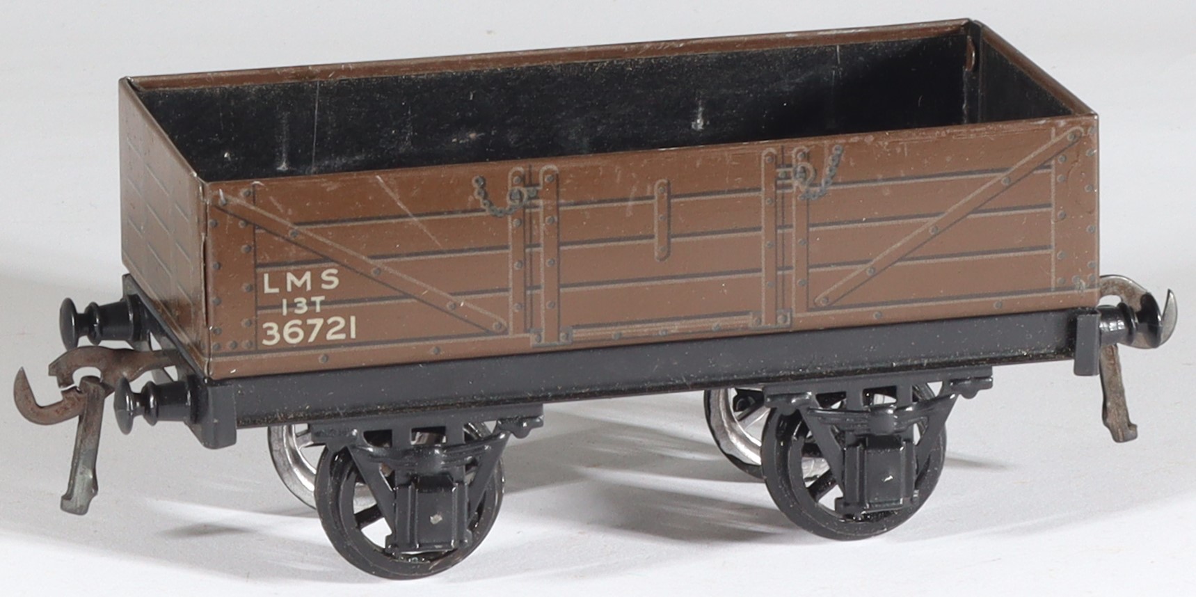 kallistoys-auctions-auktionen-antique-vintage-toys-antik-historisch-spielzeug-bassett-lowke-england-0-gauge-tinplate-blech-open-wagon-offener-guterwagen-lms-1352-0-1a