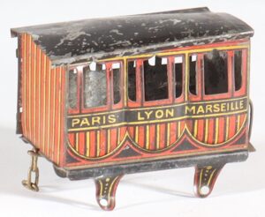 Rare antique toy train FAIVRE F.V. passenger coach PLM ca. 1895