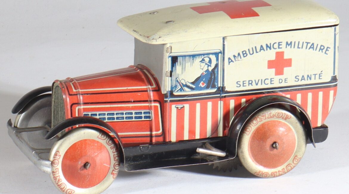 kallistoys-auctions-auktionen-antique-vintage-toys-antik-historisch-spielzeug-giacomo-de-andreis-france-tinplate-toy-blechspielzeug-clockwork-uhrwerk-car-auto-ambulance-krankenwagen-1a