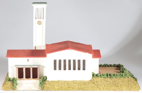 kallistoys-auctions-auktionen-antique-vintage-toys-antik-historisch-spielzeug-rudolf-spitaler-germany-spur-h0-wood-house-holzhaus-modern-church-moderne-kirche-distler-uhrwerk-6487-1c