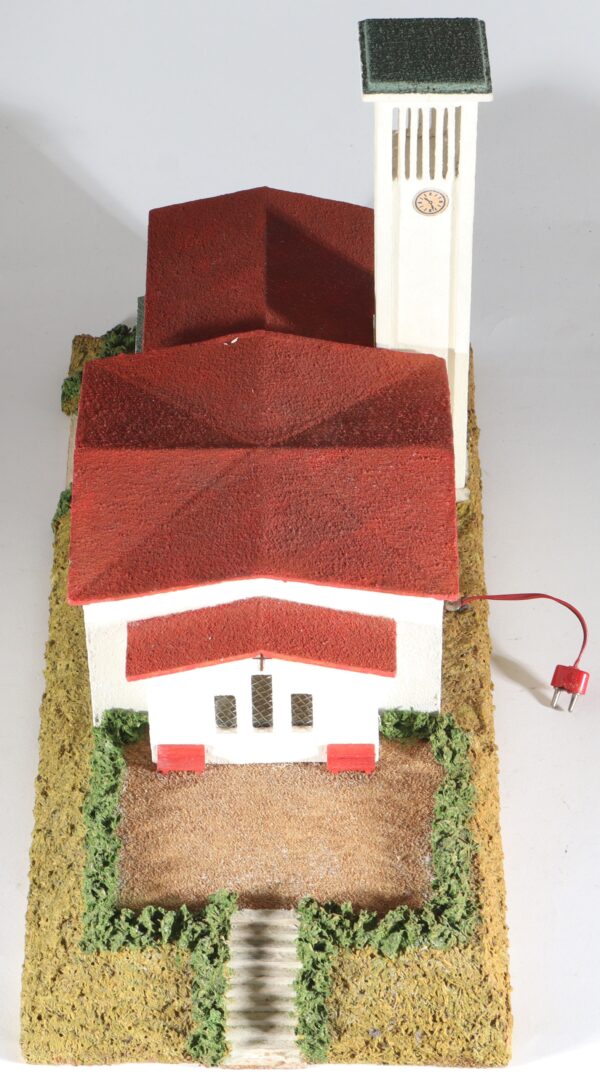 kallistoys-auctions-auktionen-antique-vintage-toys-antik-historisch-spielzeug-rudolf-spitaler-germany-spur-h0-wood-house-holzhaus-modern-church-moderne-kirche-distler-uhrwerk-6487-1h