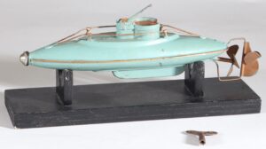 Antique toy tinplate submarine L.6 with clockwork BING Germany ca. 1930 #10/344/2