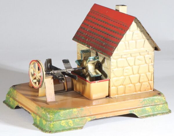 kallistoys-auctions-auktionen-antique-vintage-toys-antik-historisch-spielzeug-doll-cie-germany-tinplate-blech-watermill-with-hammer-mill-wassermuhle-mit-hammerwerk-1e