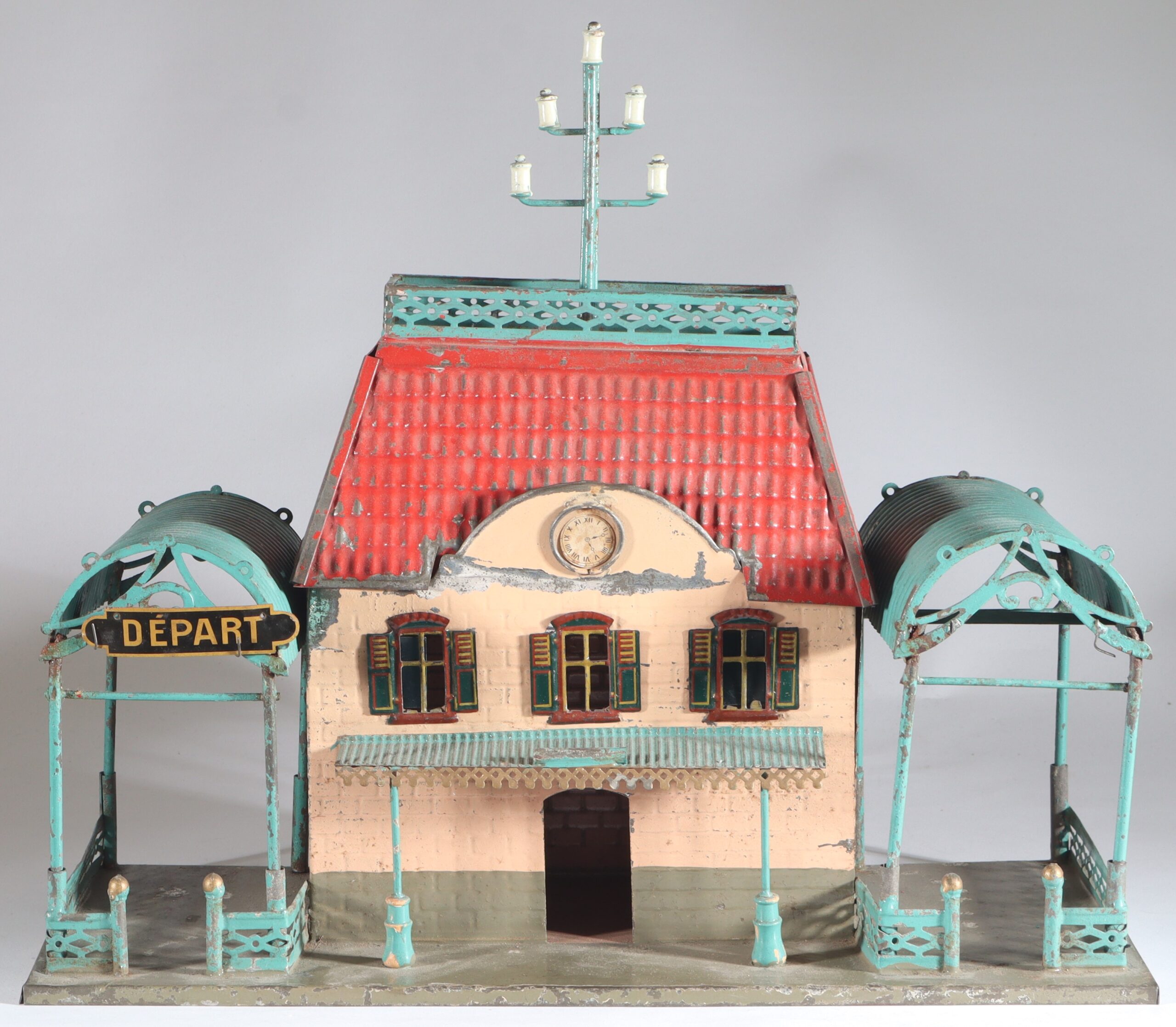 kallistoys-auctions-auktionen-antique-vintage-toys-antik-historisch-spielzeug-faivre-f-v-france-spur-0-tinplate-blech-railway-station-large-bahnhof-gross-gare-grande-1c