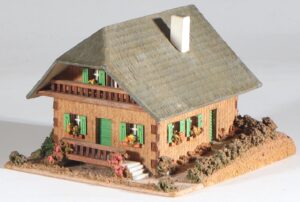 Vintage toy premanufactured wood house H0 gauge Dr. Rudolf Spitaler (RS) farm house #6463
