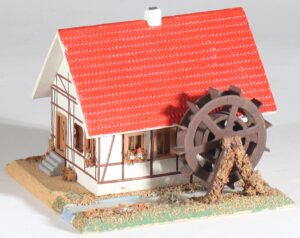 Vintage toy premanufactured wood house H0 gauge VAUPE watermill #1122