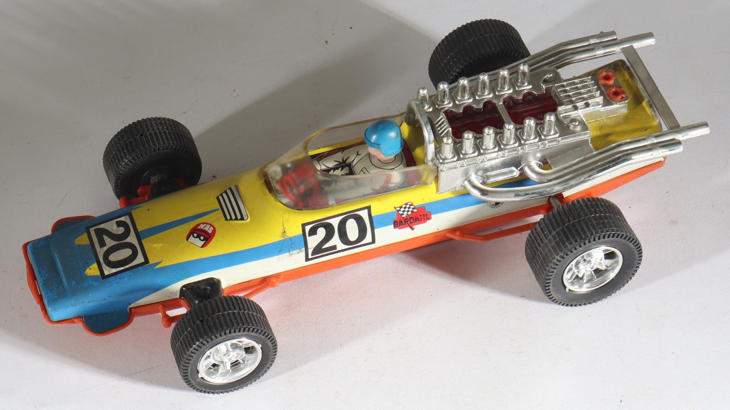 1c Joustra Formula 1 Racing Car No. 2180 Tinplate Toy with Original Box 1970s
