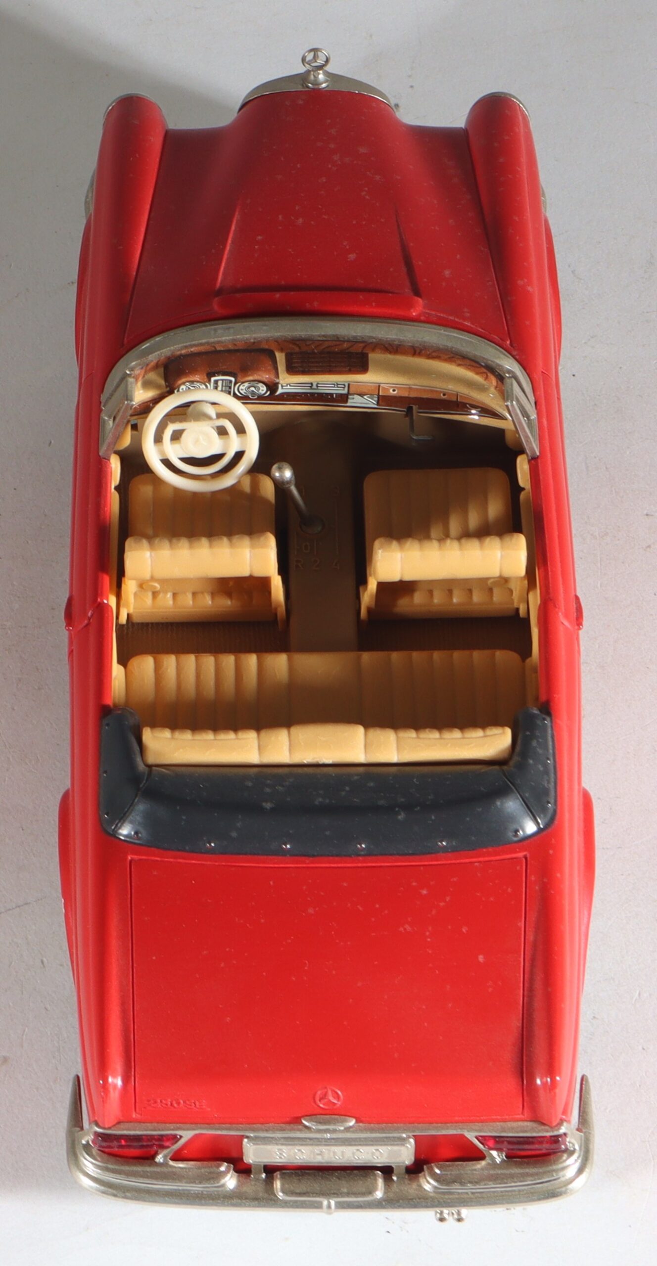 IMG_6307-1 Schuco Girato Mercedes-Benz 250 SE Convertible Tin Toy Car #4000 Red with Box