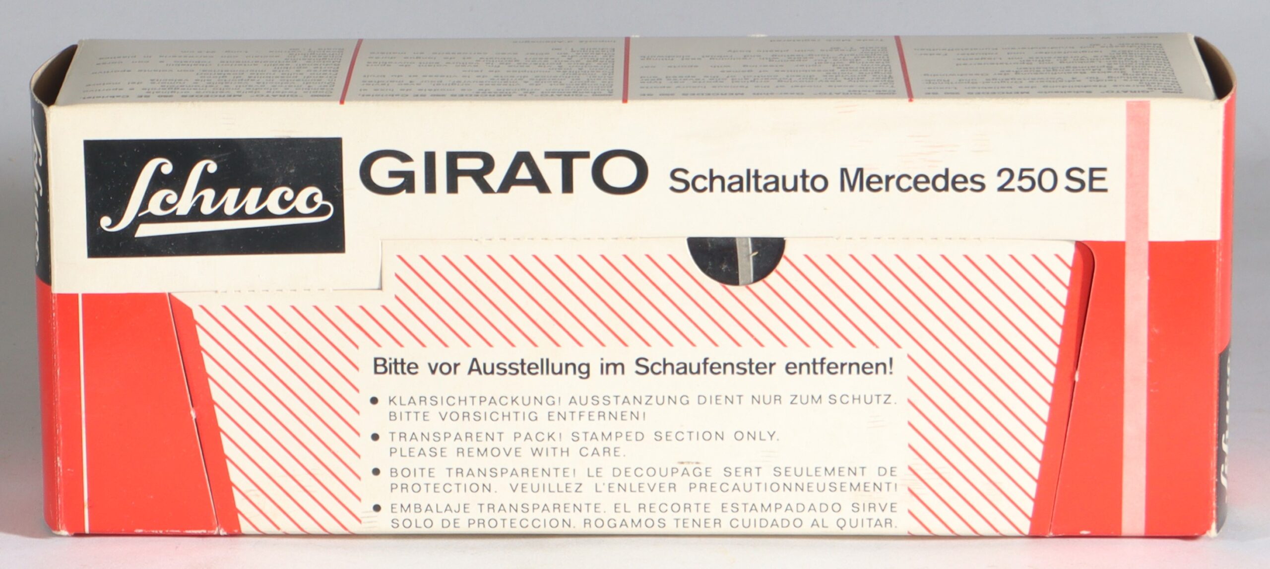 IMG_6309-1 Schuco Girato Mercedes-Benz 250 SE Convertible Tin Toy Car #4000 Red with Box