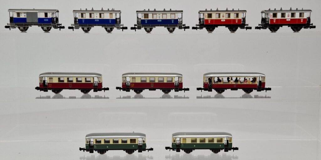 Fleischmann + Arnold N gauge 1:160 lot with Edelweiss and local passenger cars