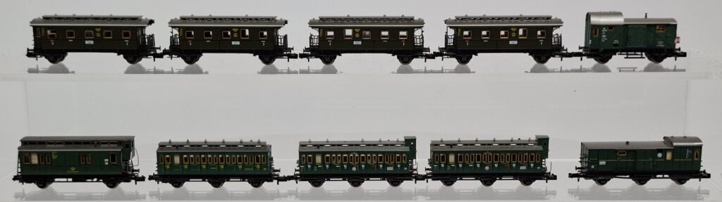 Fleischmann Spur N 1:160 Konvolut zwei- und dreiachsige Personenwagen DR