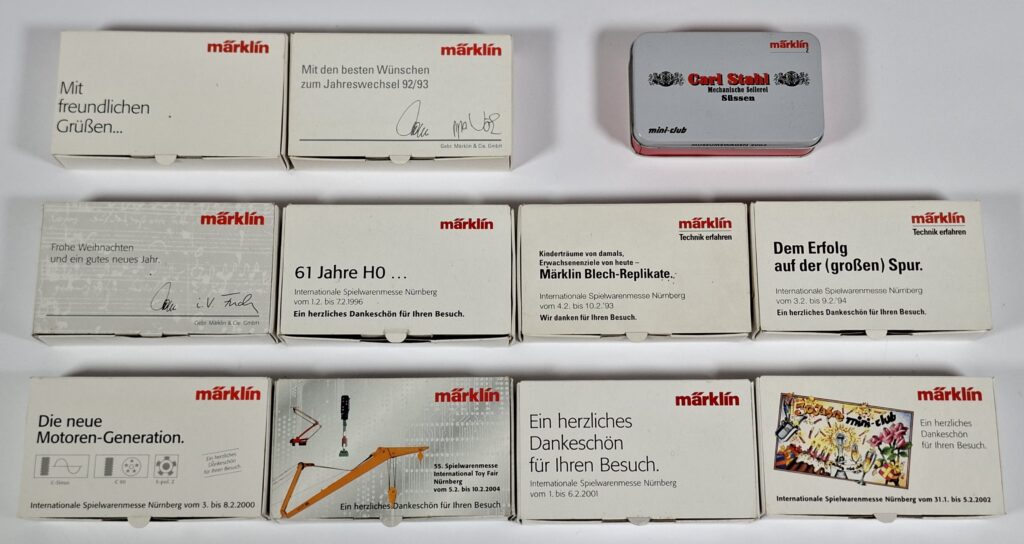 Marklin Z gauge 1:220 lot with 11 different promo annual cars in OB