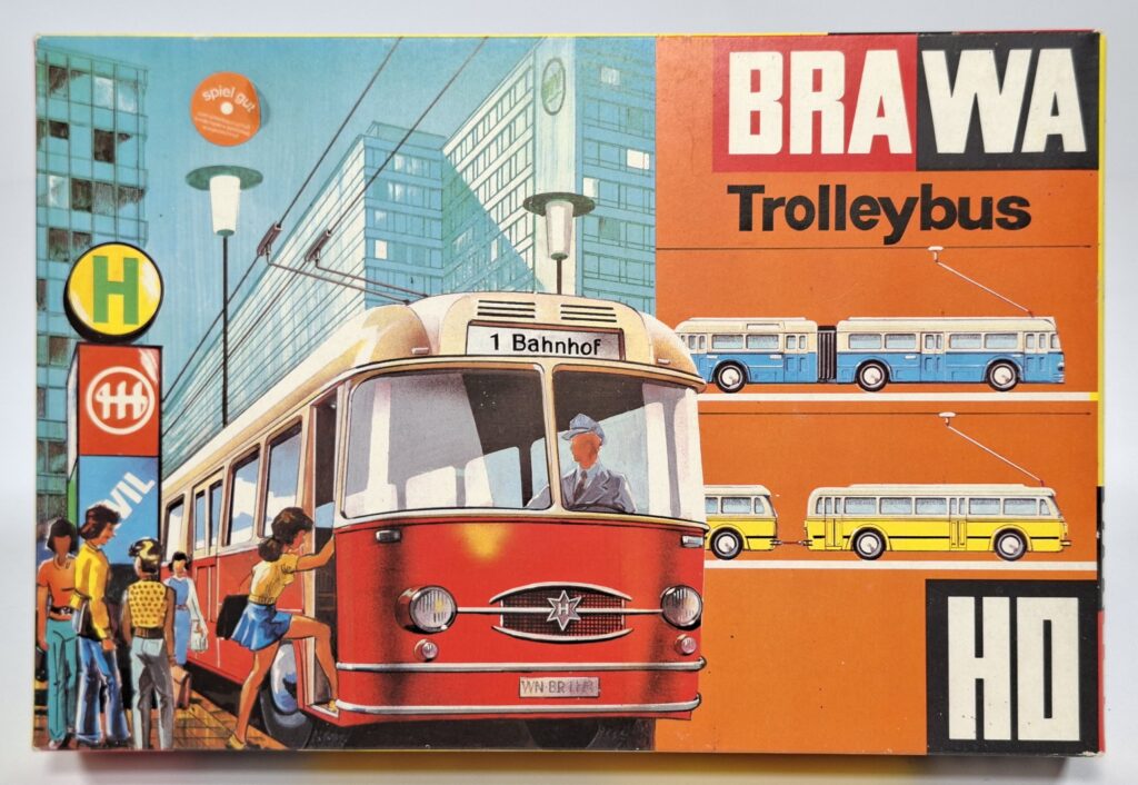 Brawa H0 gauge trolleybus set articulated bus red #6103 in OB
