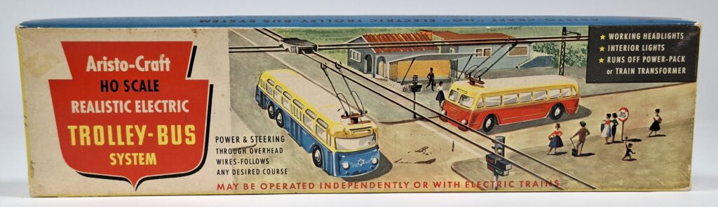 Aristo-Craft Exportversion USA Spur H0 Trolleybus Set Motorwagen blau im OKT '50er Jahre