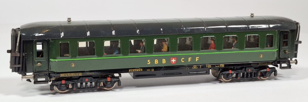 Elettren (Fulgurex) Italien Spur 0 Reisezugwagen Schweiz SBB CFF 3. Klasse mit Interieur 44 cm