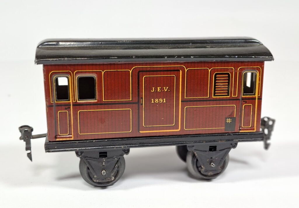 Marklin 1 gauge tinplate 2-axle J.E.V. baggage car #1891