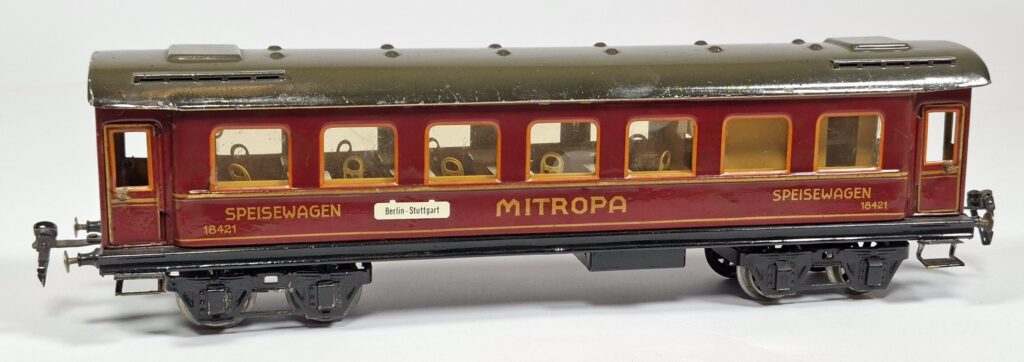 Märklin Spur 1 Blech Speisewagen MITROPA rot mit Inneneinrichtung #18421