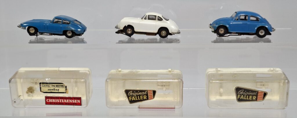 Faller AMS Slotcar Konvolut Jaguar E Type und Porsche 356 und VW Käfer '60er Jahre