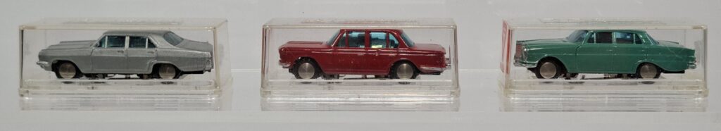 Rasant Slotcar Konvolut Metall Autos Opel Diplomat und BMW und Mercedes 220 im OKT '60er Jahre