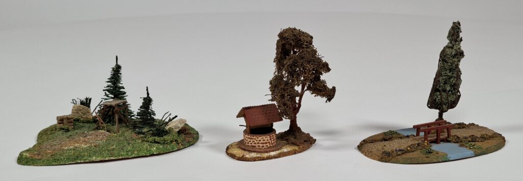 Voigt Noch Holzhaus Diorama Konvolut u.a. Wasserbrunnen Ende '50er Jahre