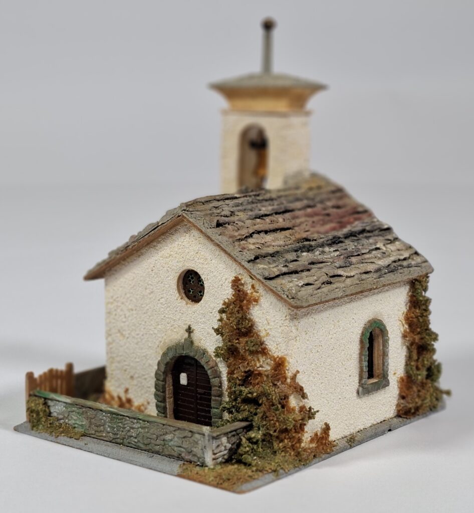 Faller Holzhaus Bergkapelle Sils Maria ohne Motor / Geläut #242 um 1955