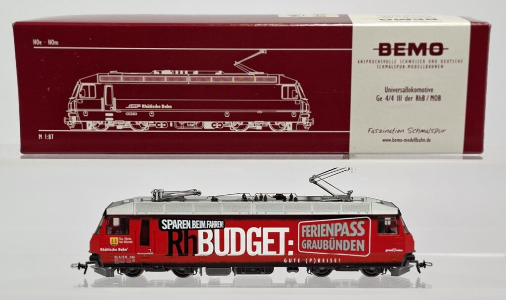Bemo Spur H0m 12mm Elektrolok Ge 4/4 III Werbemodell Rhätische Bahn im OKT