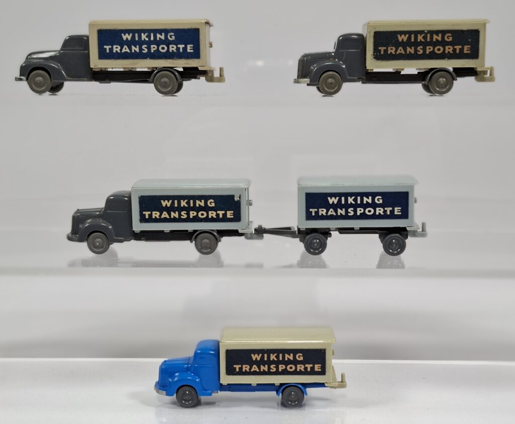 Wiking unverglaste Modellautos Konvolut LKW "Wiking Transport"#54 Mitte '50er Jahre