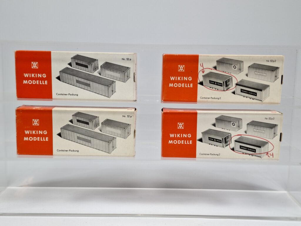 Wiking verglaste Modellautos Konvolut Containerpackungen #52p und #52p2 im OKT