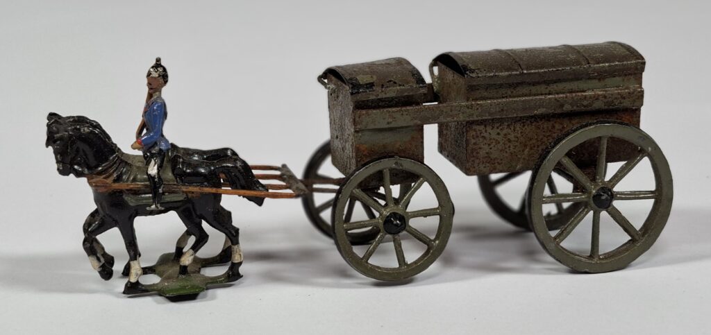 Heyde ? Uralt Blechspielzeug Kutsche mit Pferde aus Metall Länge ca. 10 - 12 cm um 1900