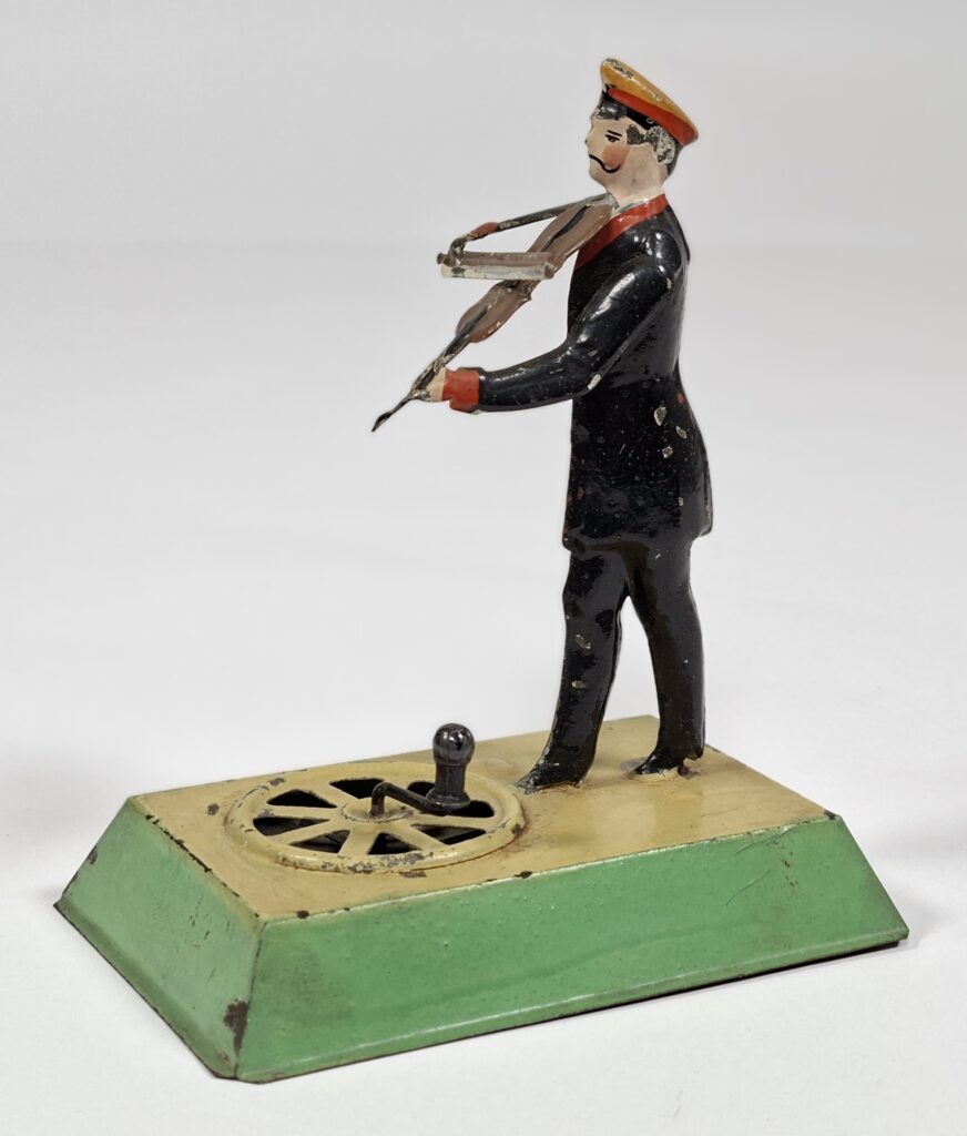 Günthermann ? uralt Blechspielzeug Violist mit Spielzwerk Höhe ca. 12 - 15 cm um 1920