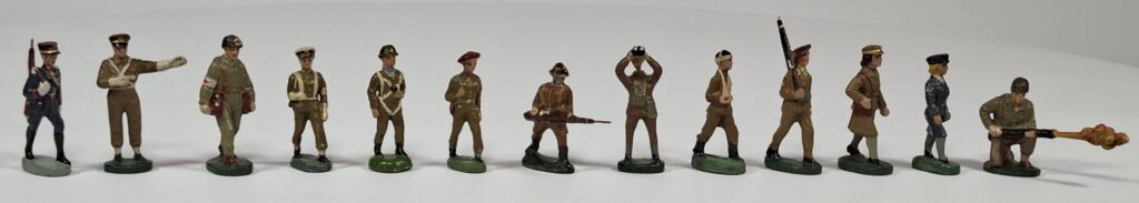 Nazaire Beeusaert Belgien Massefiguren Konvolut Alliierte Soldaten WW II ca 7 cm