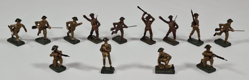 Durso Belgien Massefiguren Konvolut britische Soldaten WW II 7 cm