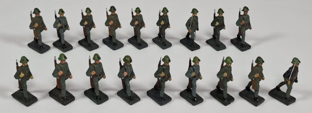 Durso Belgien Massefiguren Konvolut niederländische Soldaten WW II 7 cm