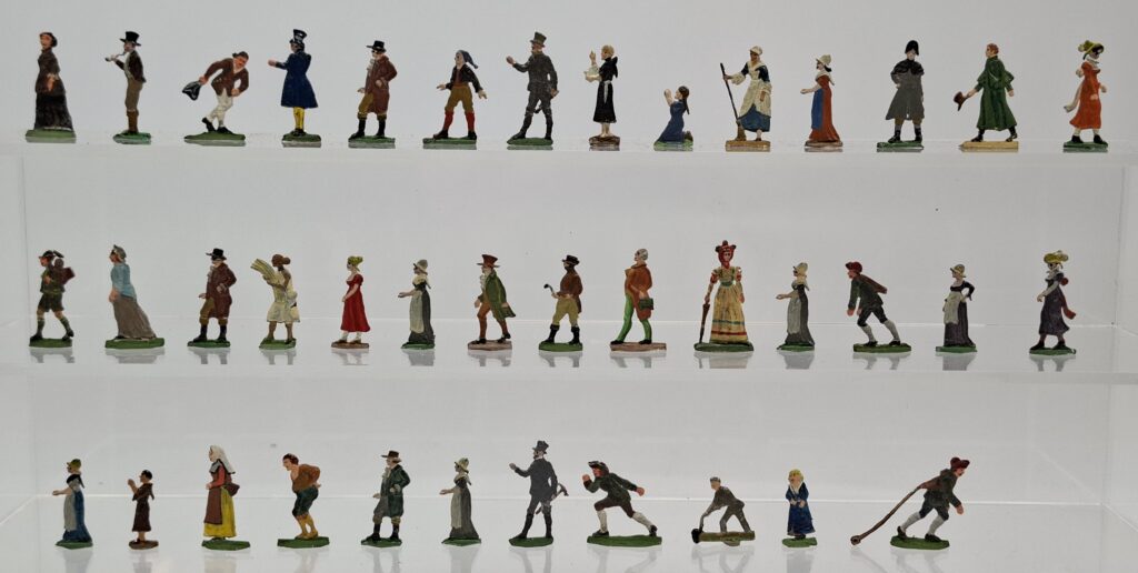 Heinrichsen u.a. uralt Konvolut handbemalte Zinnfiguren 35 mm feine Qualität "Bevölkerung" um 1900