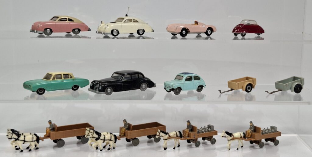 Siku Plastik 1:60 Konvolut Modellautos u.a. Porsche '60er Jahre